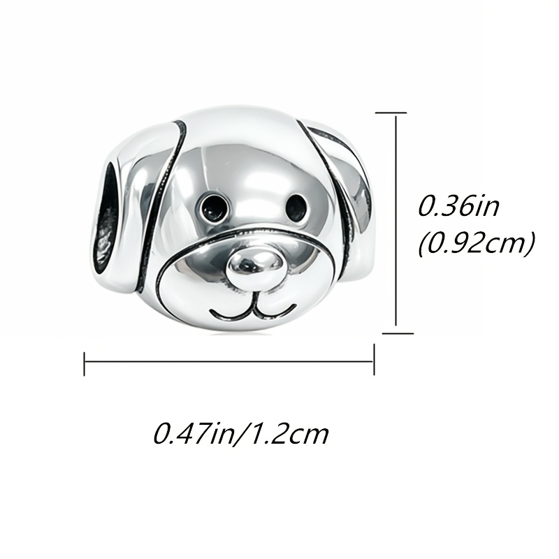 925 Silver Plated Pet Dog Charm Bead, DIY Gift